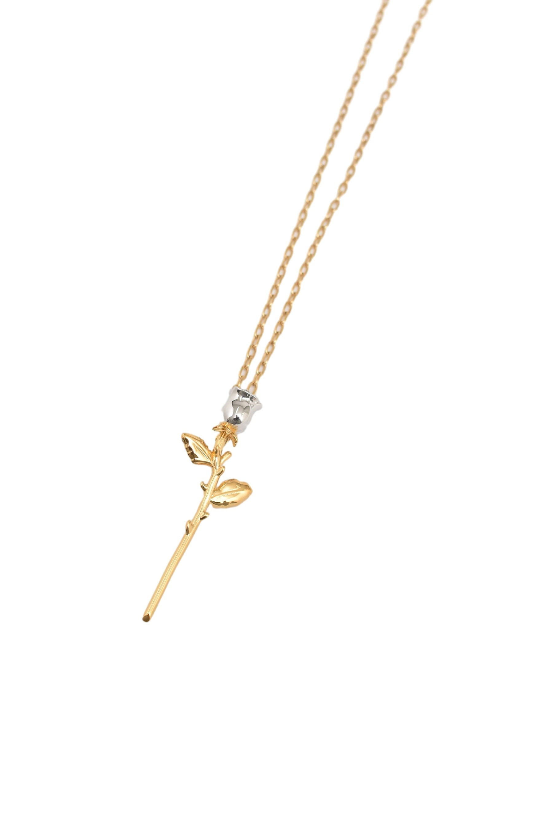 ROSE CHARM NECKLACE / GOLD - 3