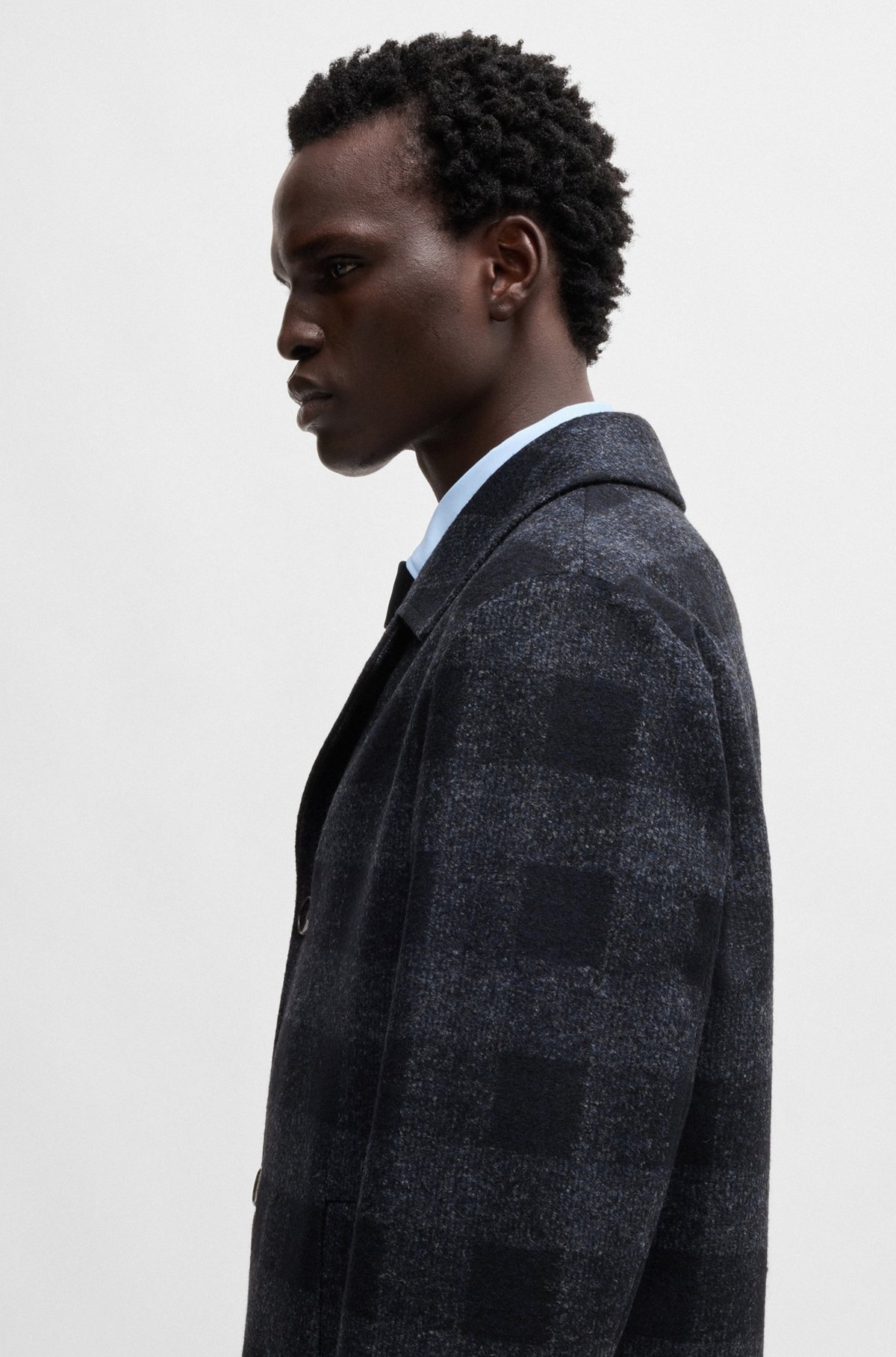 CHECKED-JERSEY COAT IN A CLASSIC FIT - 6