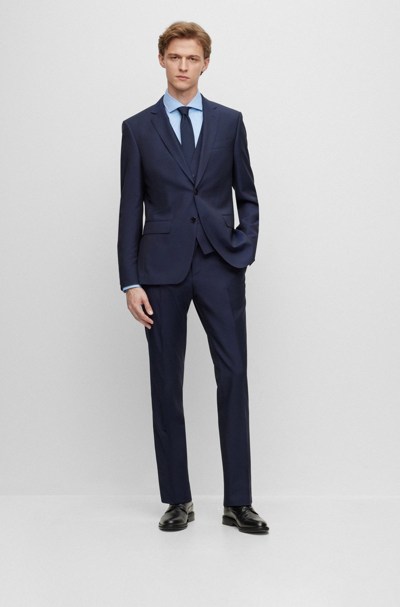 THREE-PIECE SLIM-FIT SUIT IN VIRGIN WOOL 1