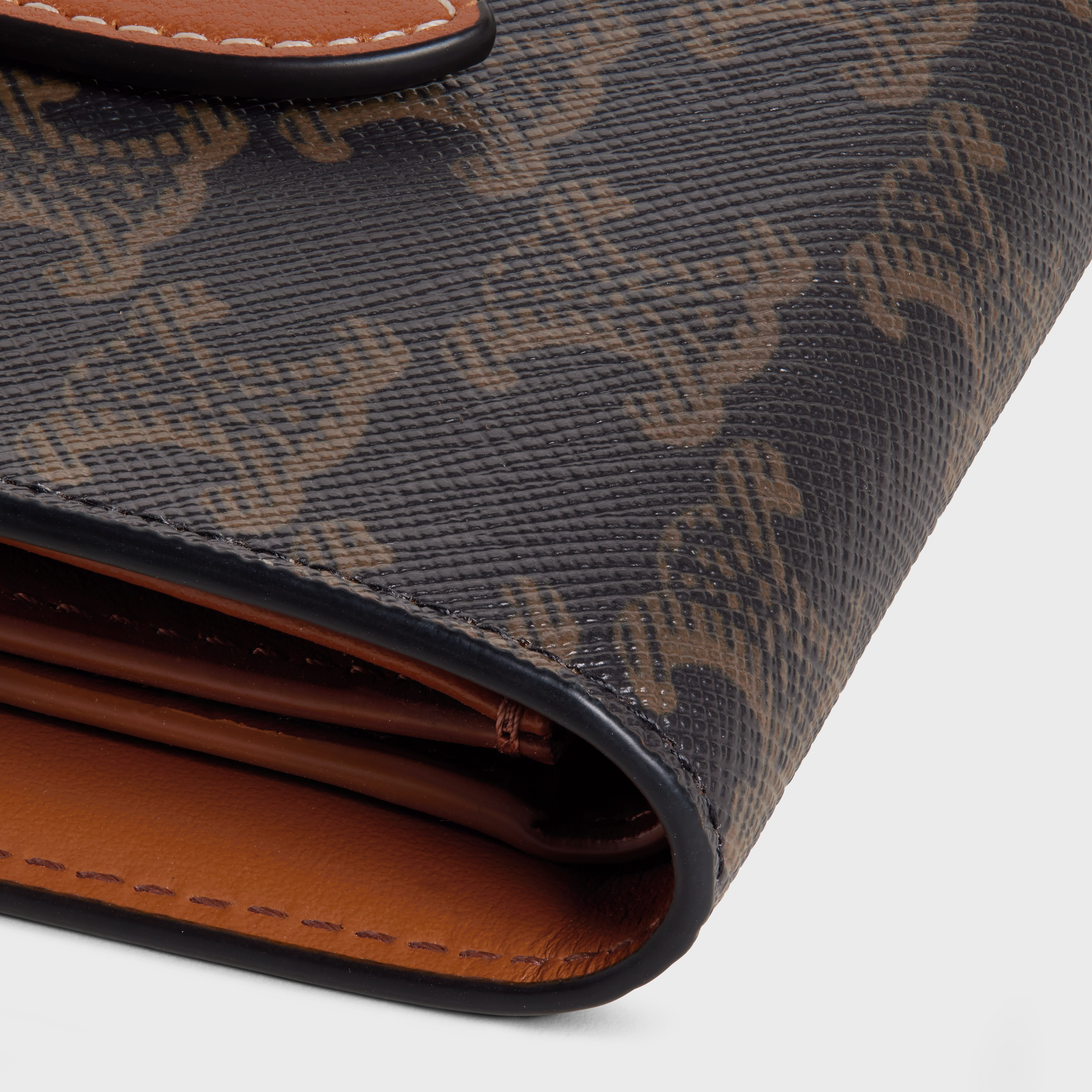 Small Strap Wallet in Triomphe Canvas and lambskin - 5