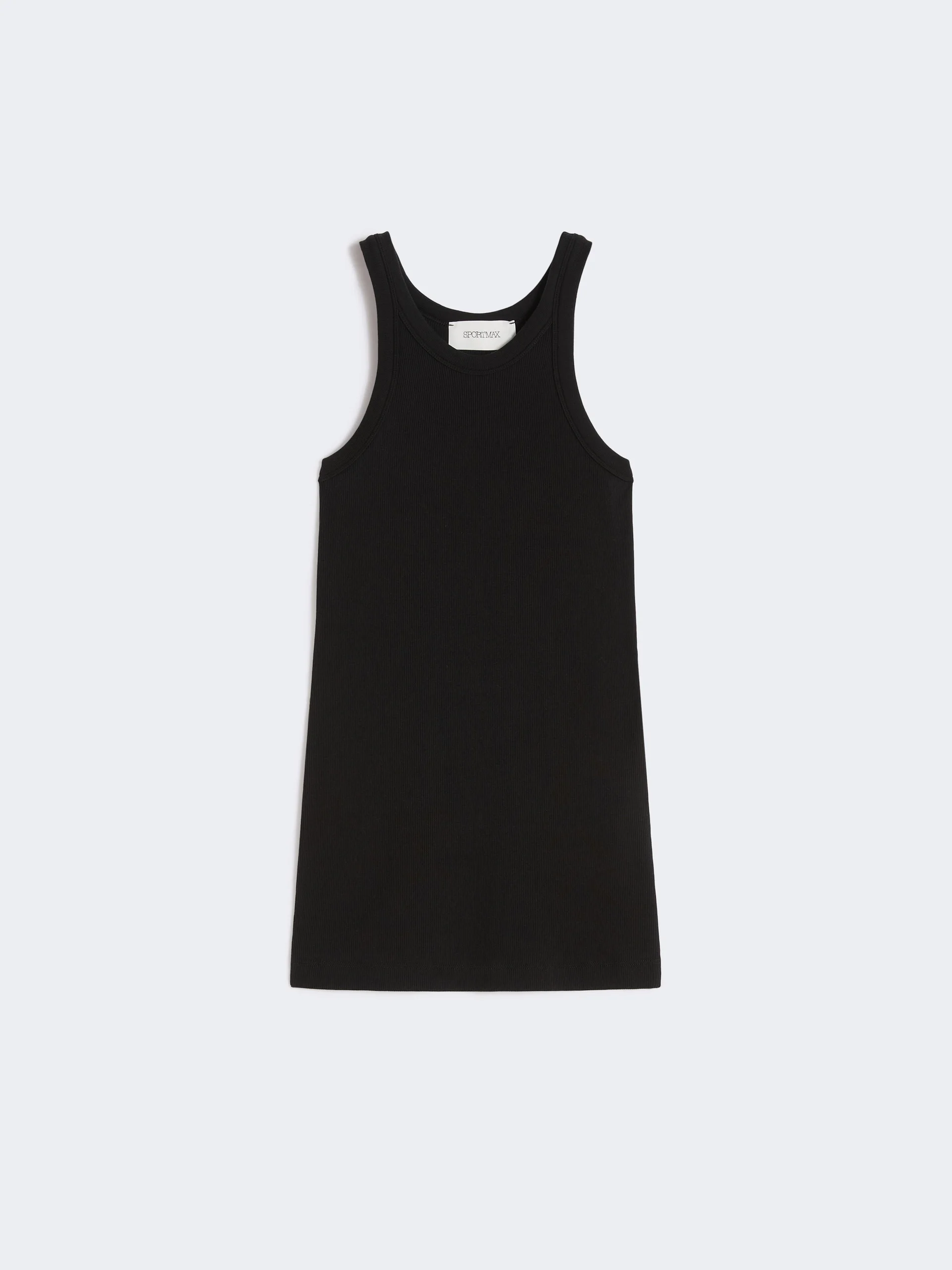 Cotton and silk vest top - BLACK - 1