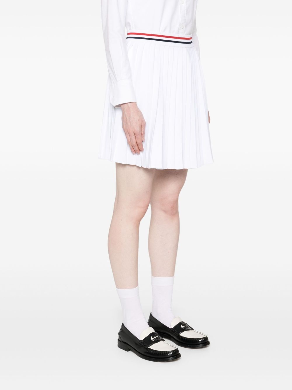 RWB-stripe pleated miniskirt - 3