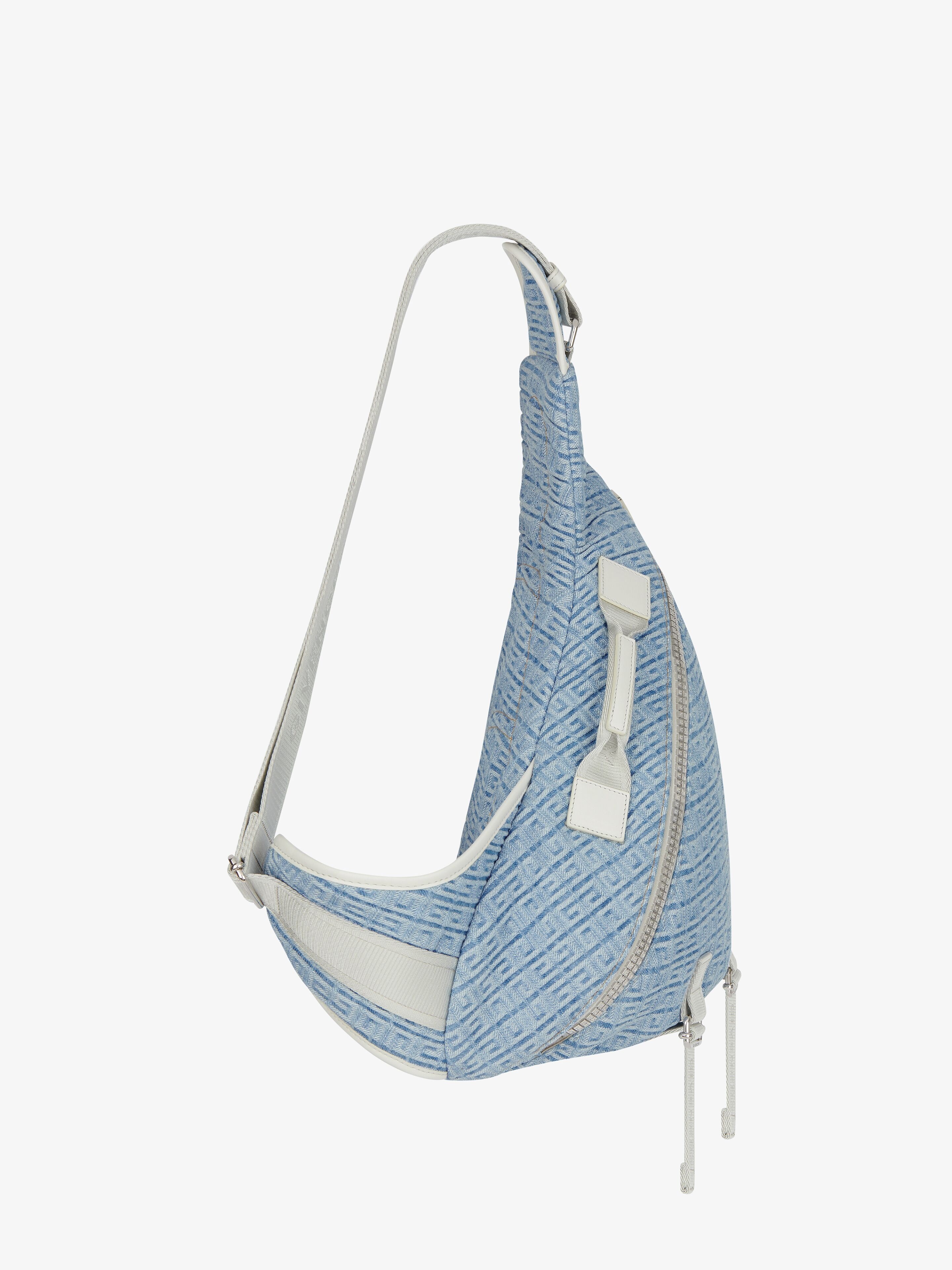 MEDIUM G-ZIP TRIANGLE BAG IN 4G DENIM - 3