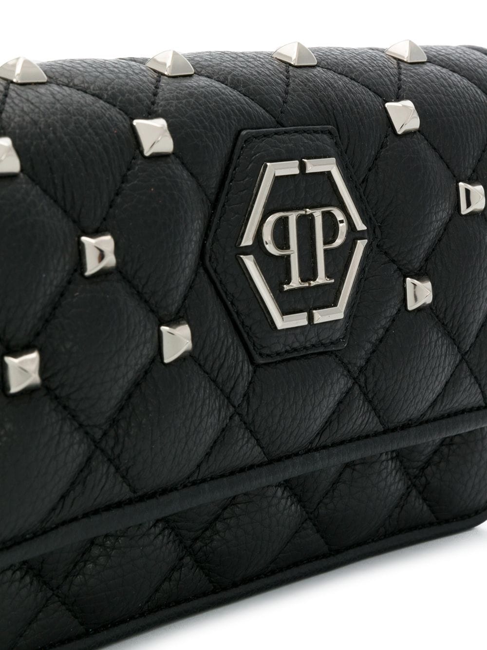 studded quilted leather bag - 4