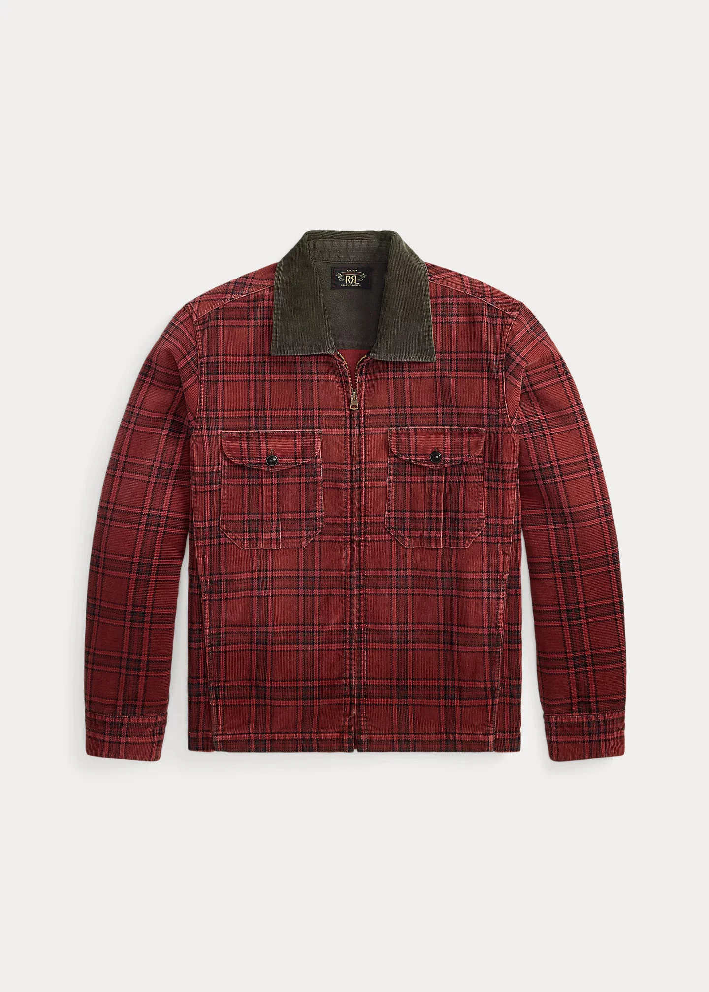 Plaid Corduroy Overshirt - 1