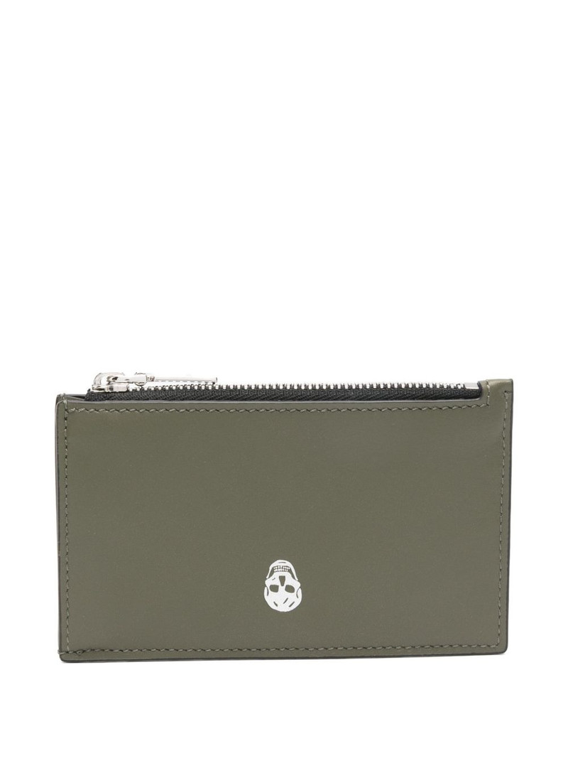 Skull-detail zip card holder 1