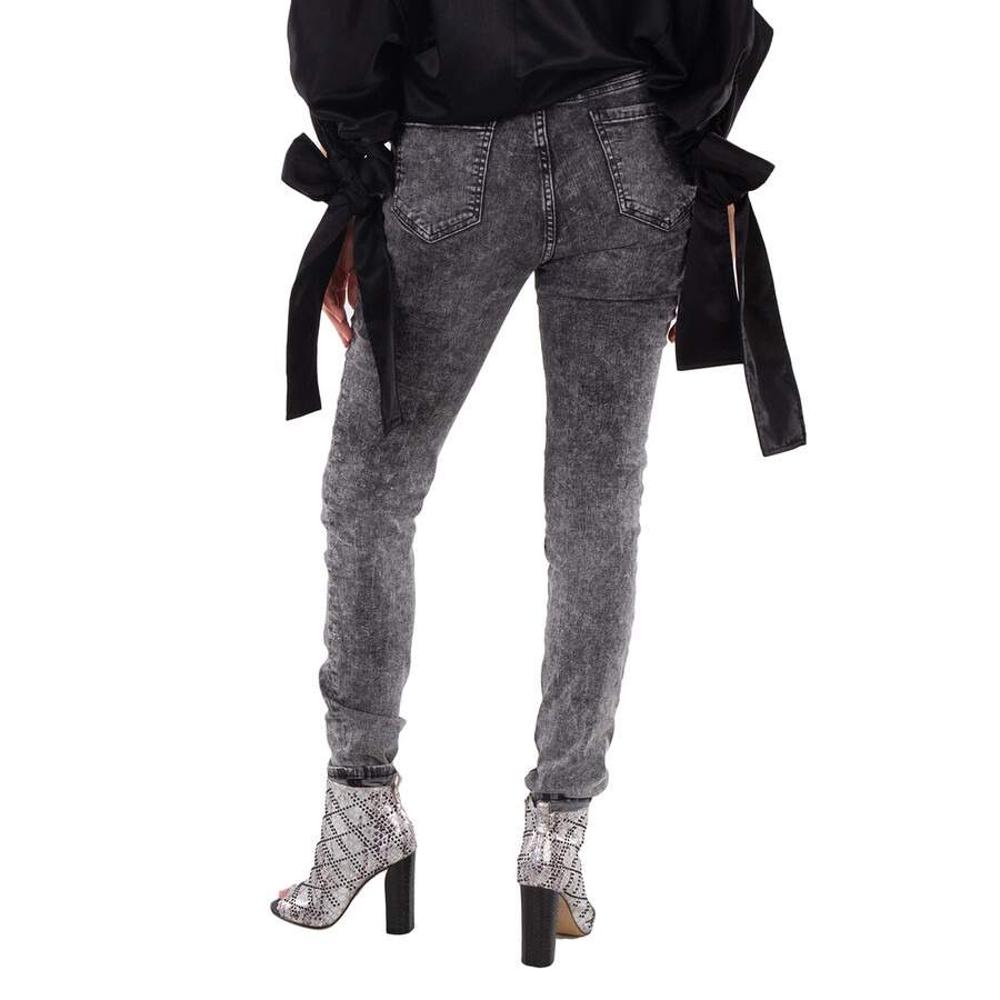 Philipp Plein Storm Grey High-Waist Cotton Jeggings - 3