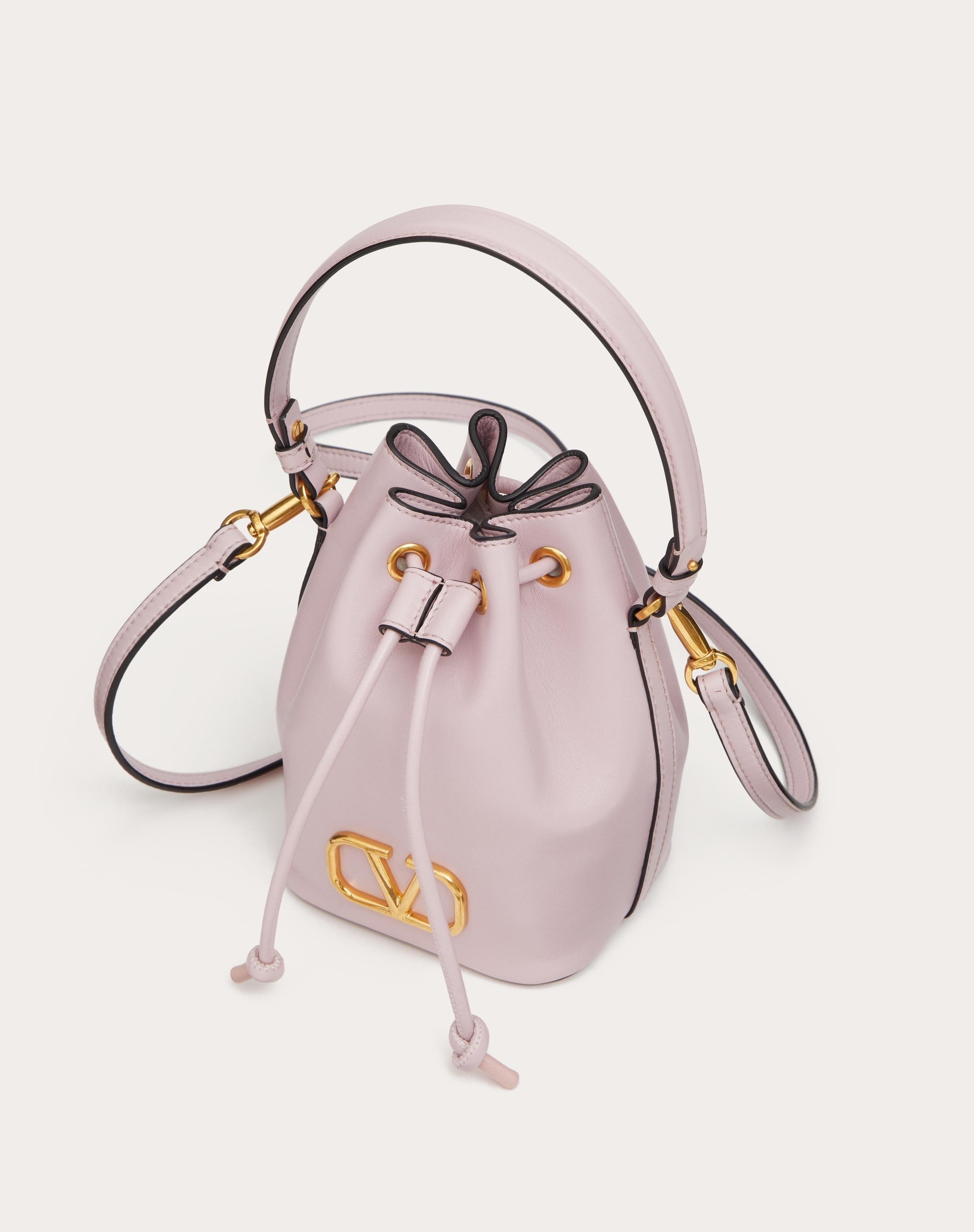 MINI VLOGO SIGNATURE BUCKET BAG IN NAPPA LEATHER - 6