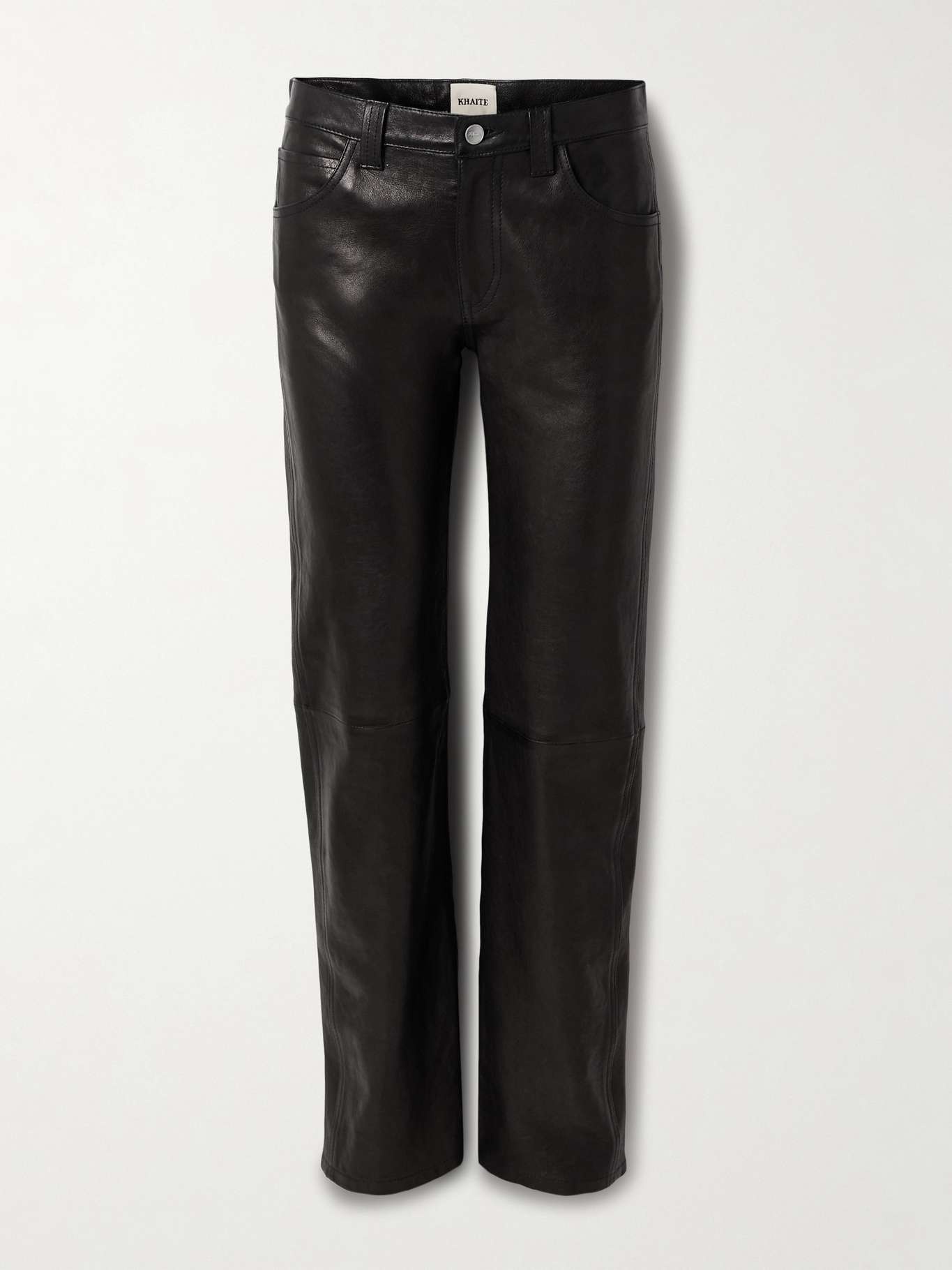 Emmet leather straight-leg pants Black - 1