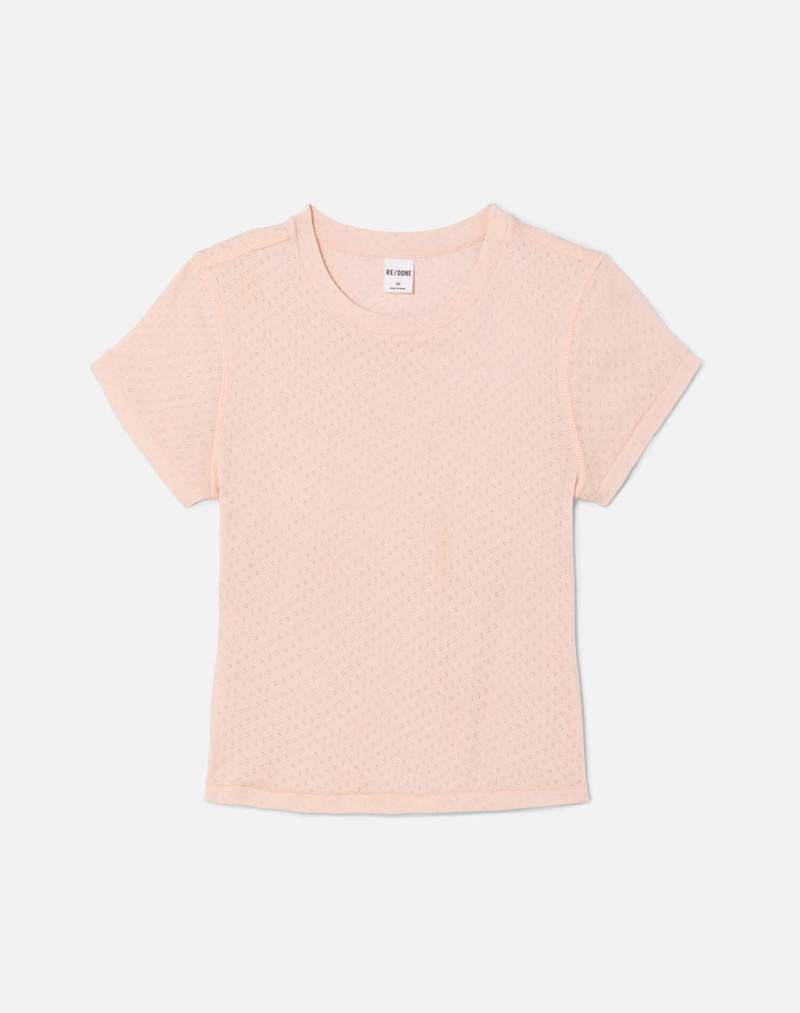 90s Baby Tee - Pink Salt Honeycomb 1