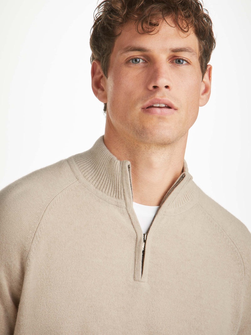 Men's Half-Zip Sweater Finley Cashmere Oat - 5