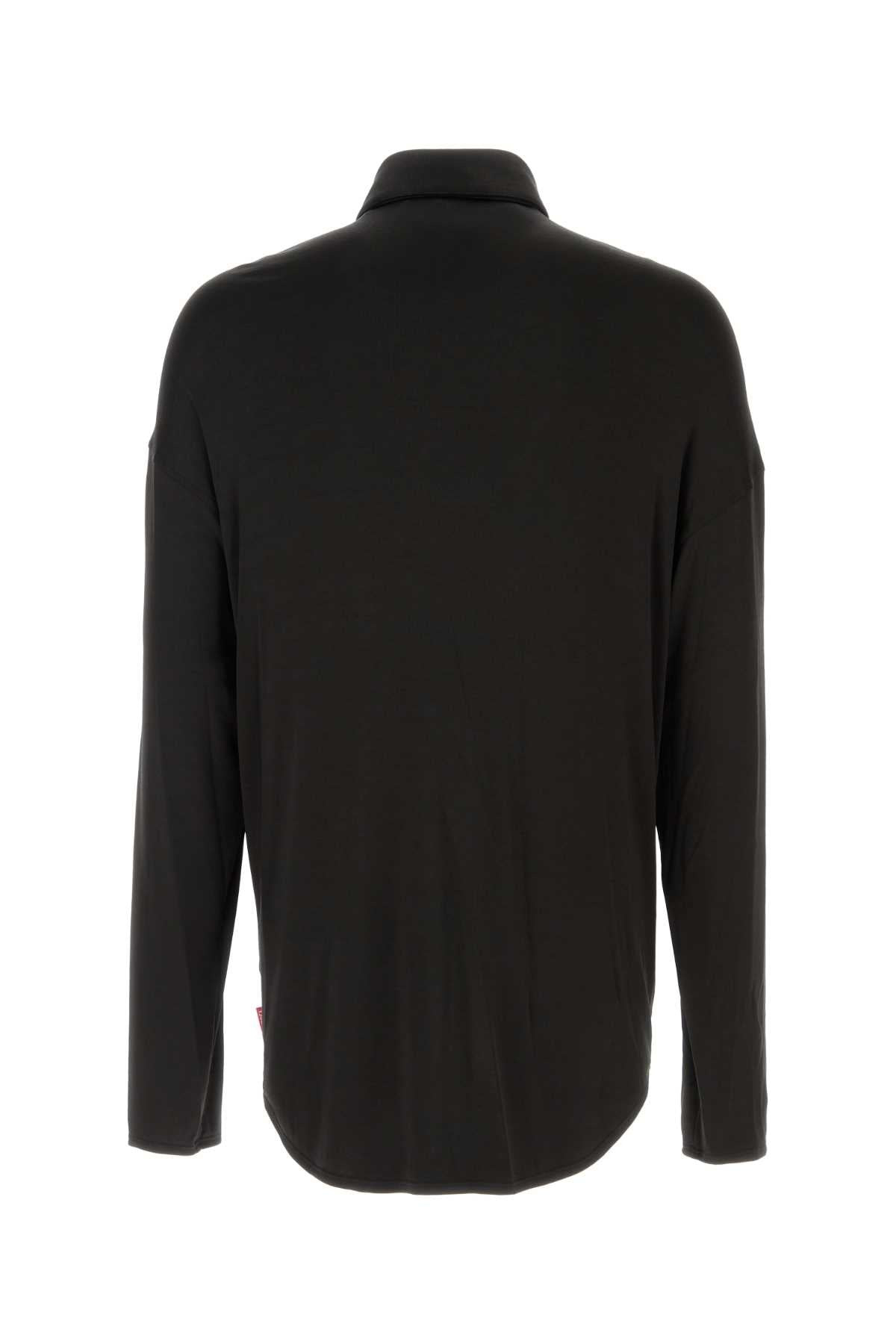 Diesel Men Black Stretch Acetate S-Frederic Shirt - 2