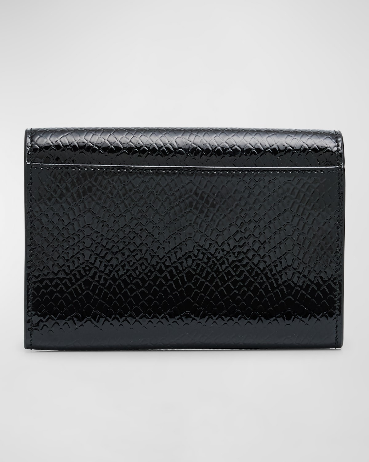 Small YSL Flap Wallet in Python-Embossed Leather - 5