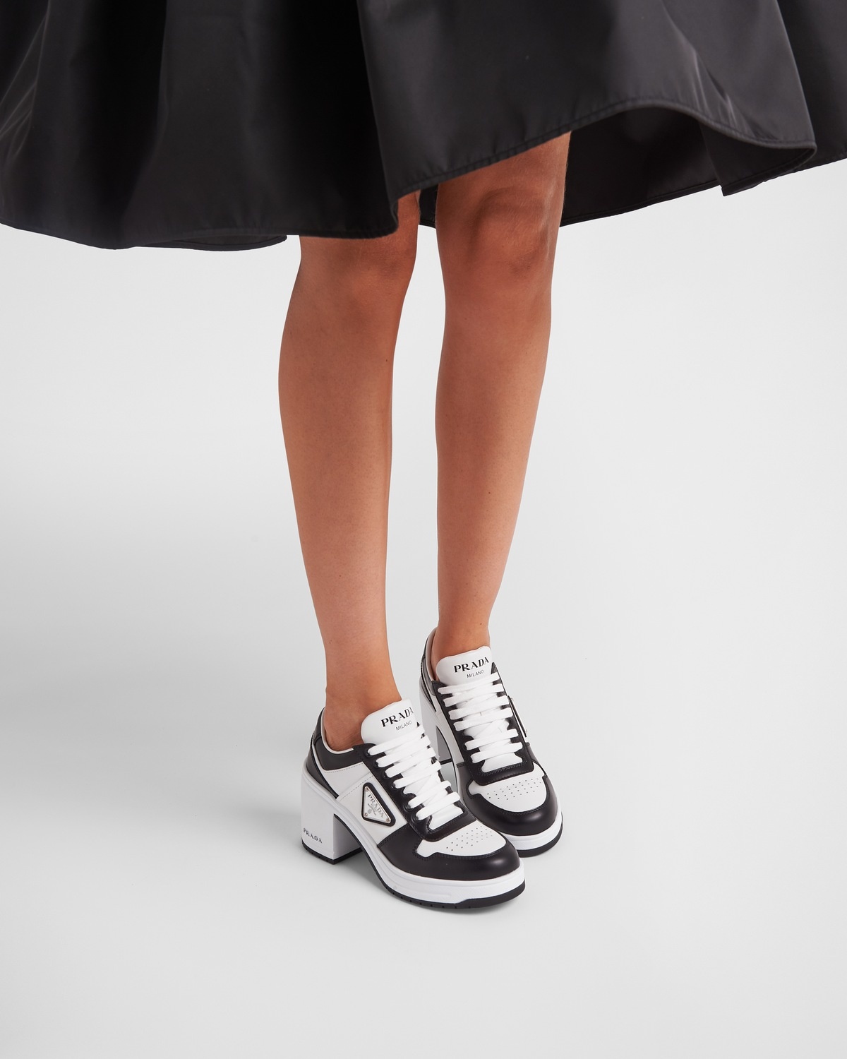 Downtown high-heeled leather sneakers - 3