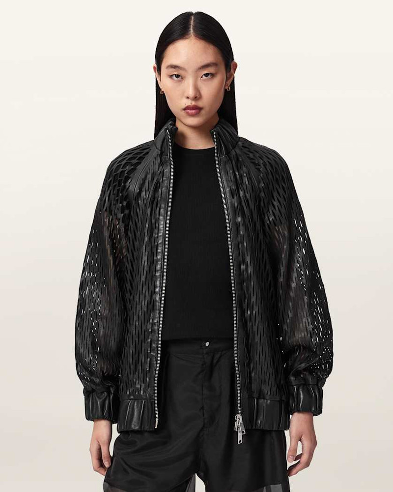 DUAL RELAXED FIT LEATHER BOMBER JACKET 5