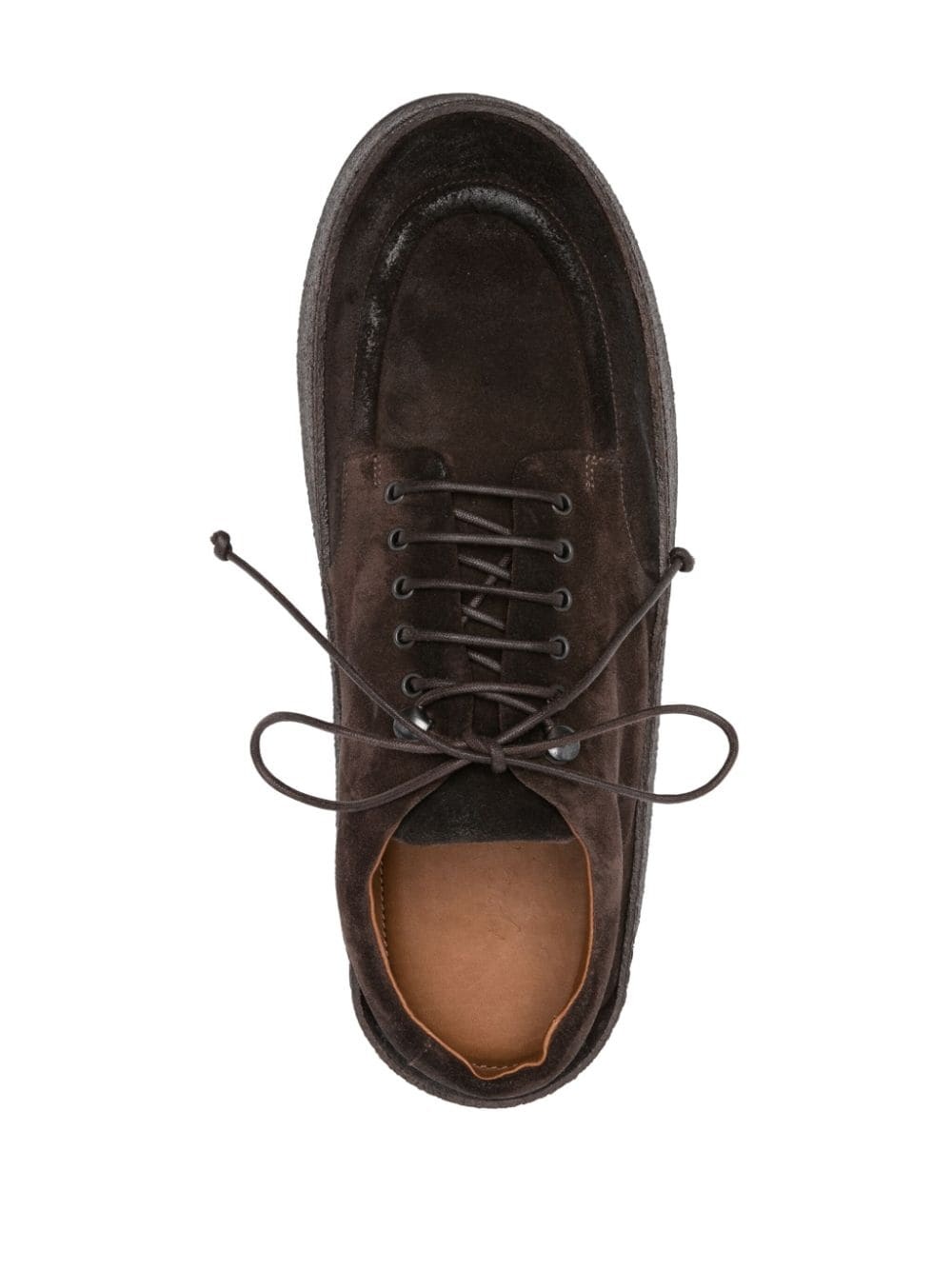 flatform lace-up suede derby shoes - 4