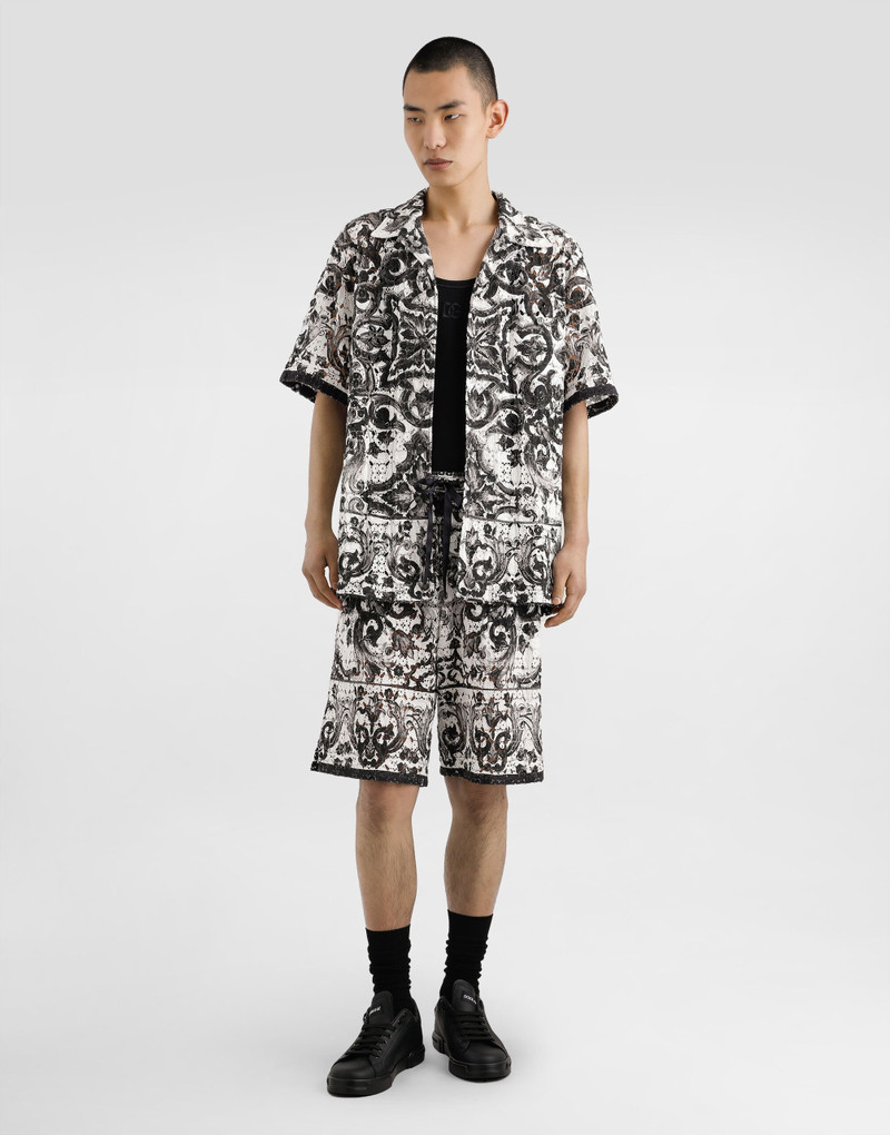 Dolce & Gabbana Majolica-print hawaii crochet lace shirt outlook
