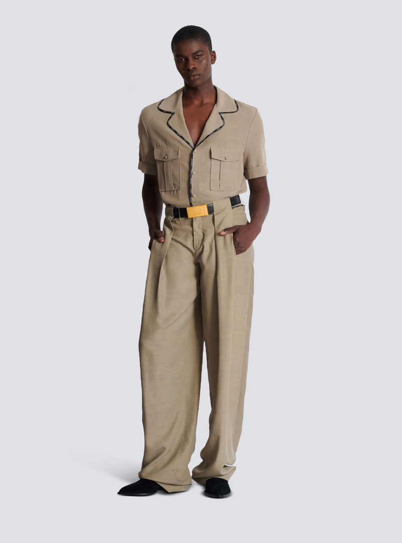 Balmain Cupro pyjama shirt with pockets outlook