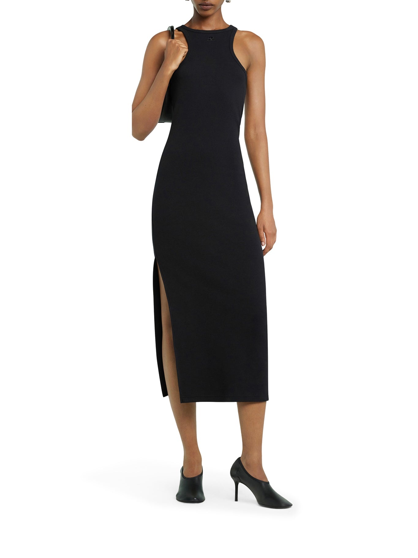 LONG JERSEY DRESS WITH SIDE SPLIT - 2