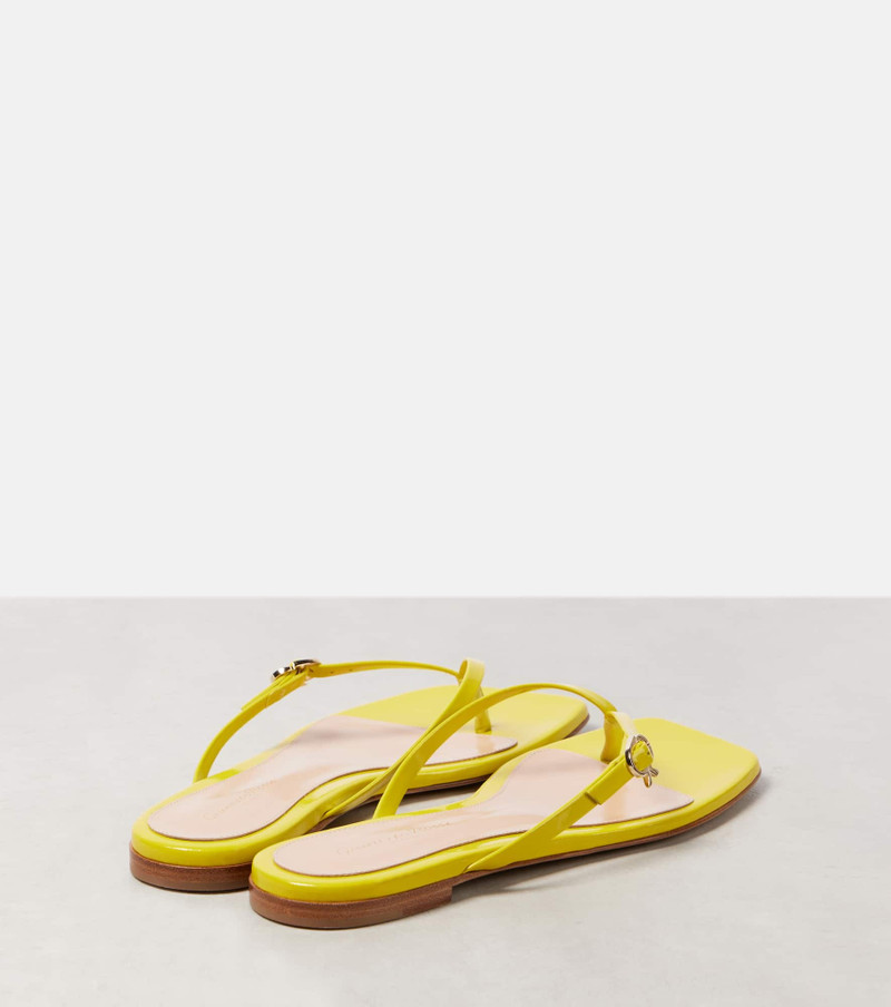 Gianvito Rossi Ribbon patent leather thong sandals outlook