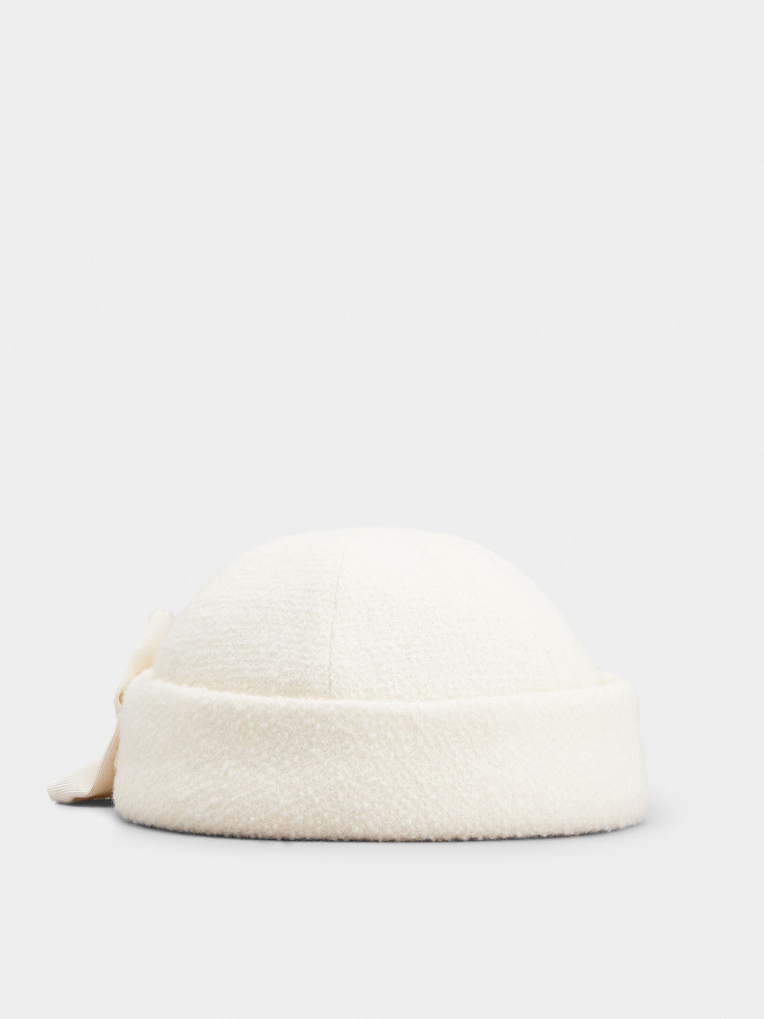 Flower Strass Pearl Buckle Hat in Wool - 2