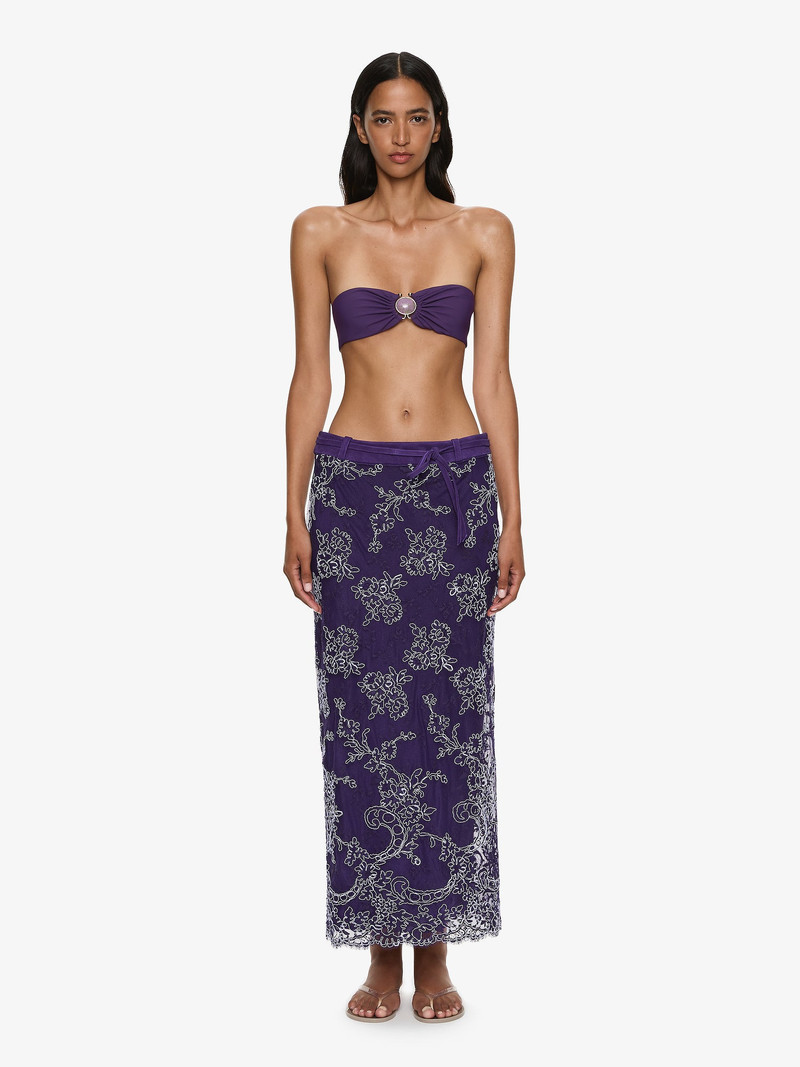 Iris Lace Suede Belted Skirt 1