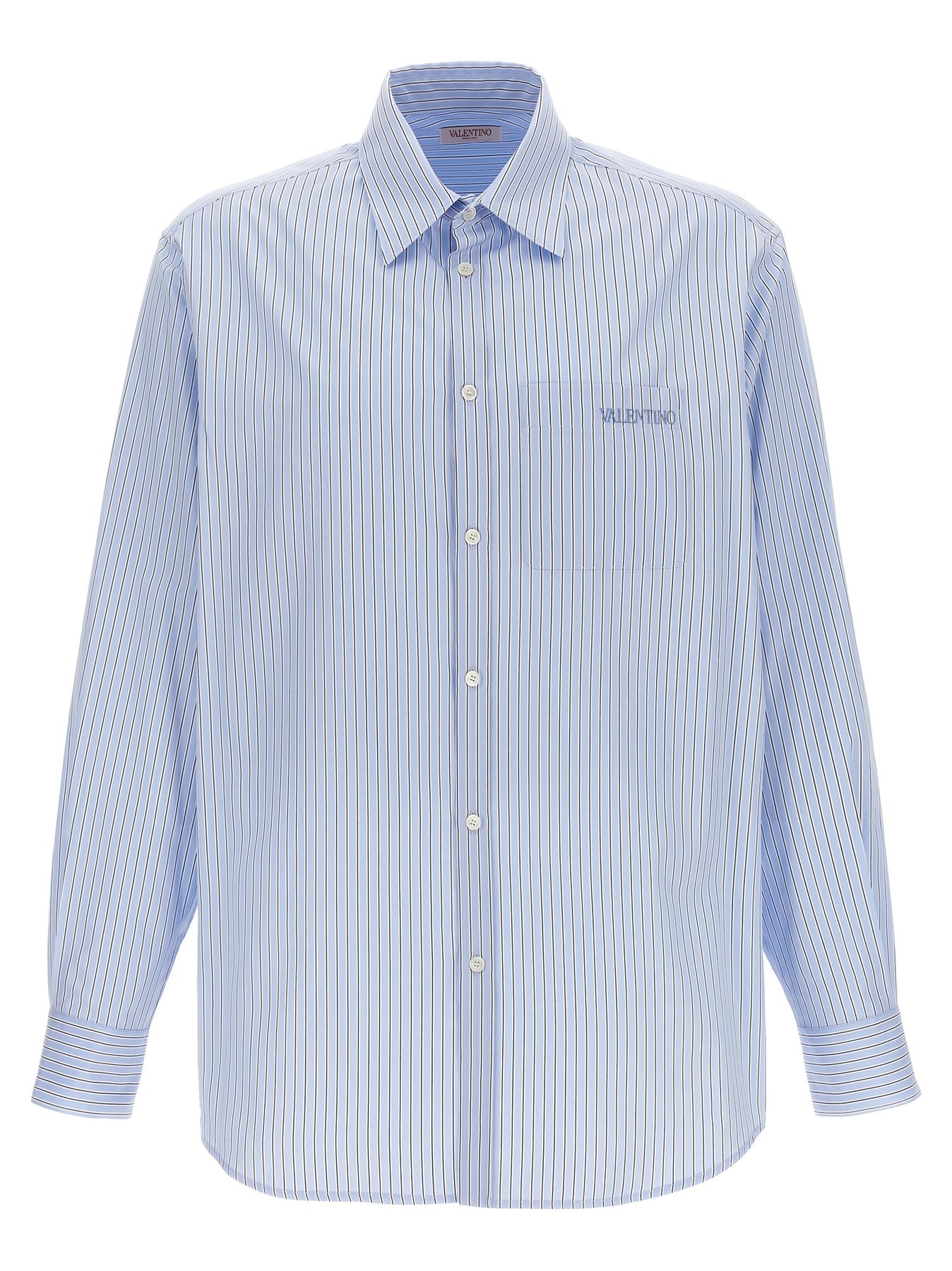 Valentino Striped Shirt Shirt, Blouse Light Blue - 1