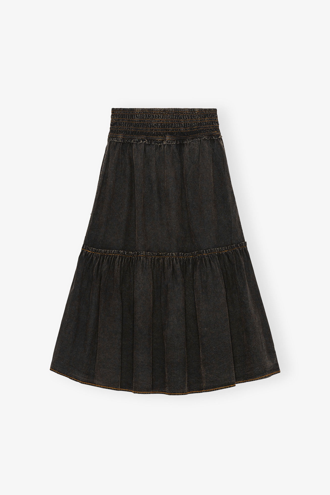 BLACK WASHED SMOCK SKIRT - 6