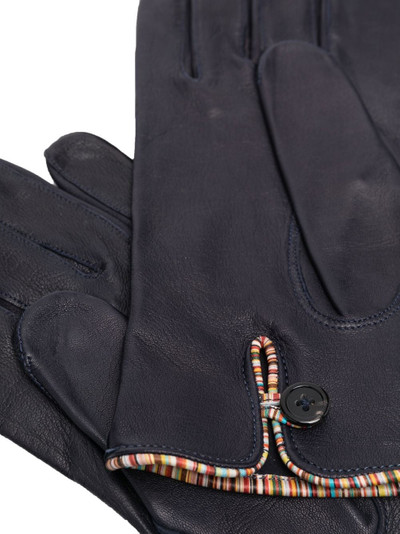Paul Smith Signature Stripe-trimmed leather gloves outlook