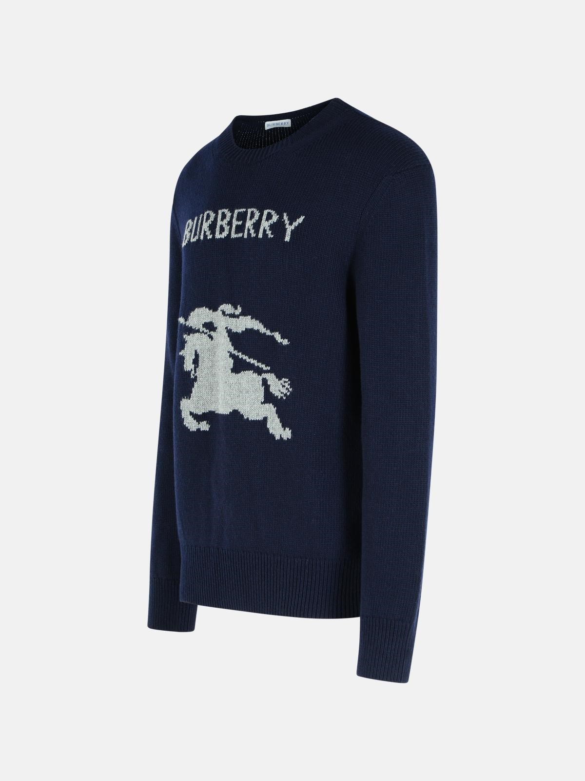 'SNOWDONIA' WOOL AND NAVY CASHMERE SWEATER - 2
