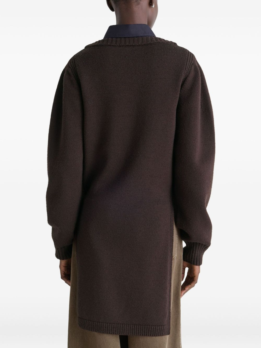 side-slit crew-neck sweater - 4