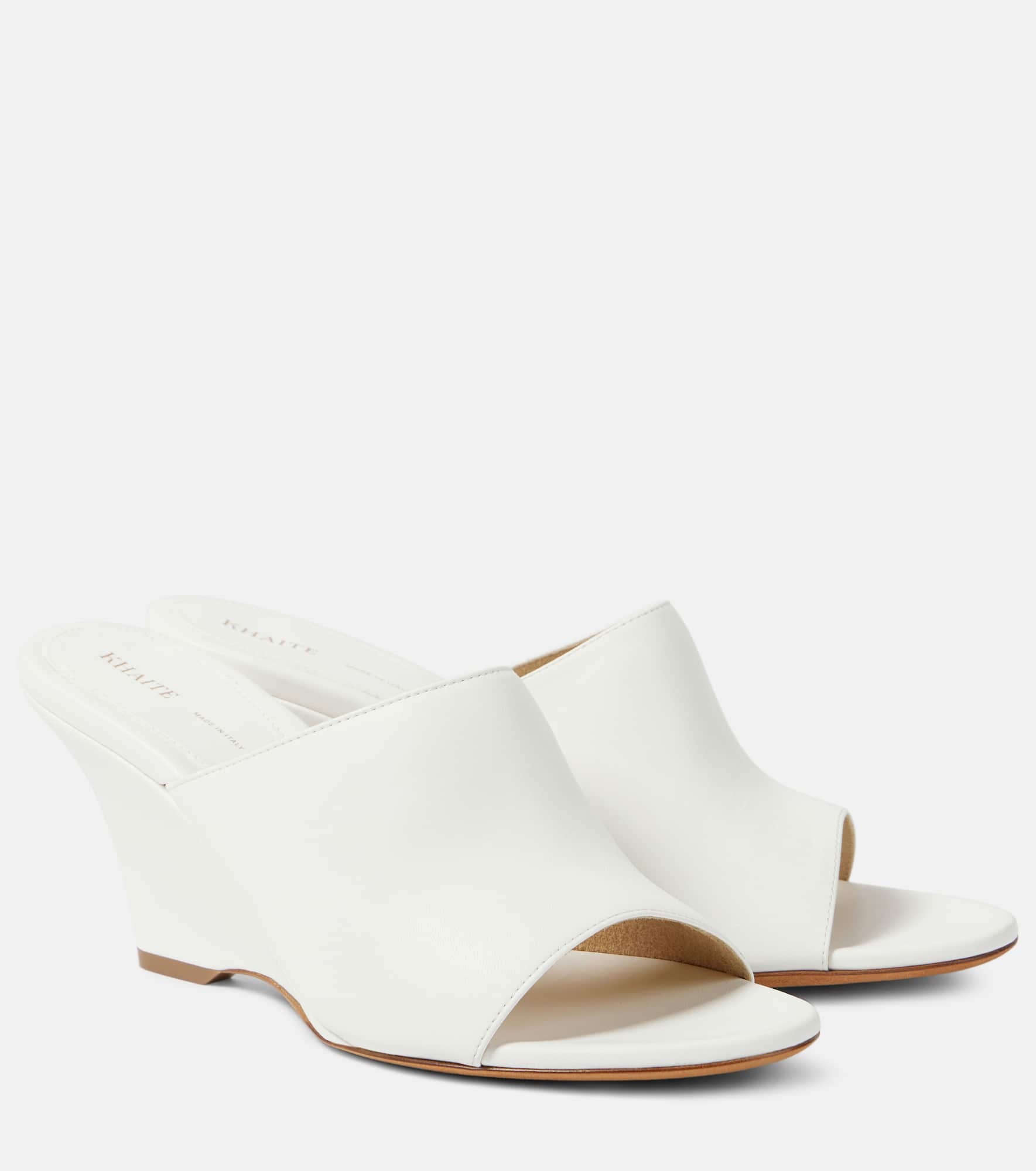 Marion leather wedge mules - 1