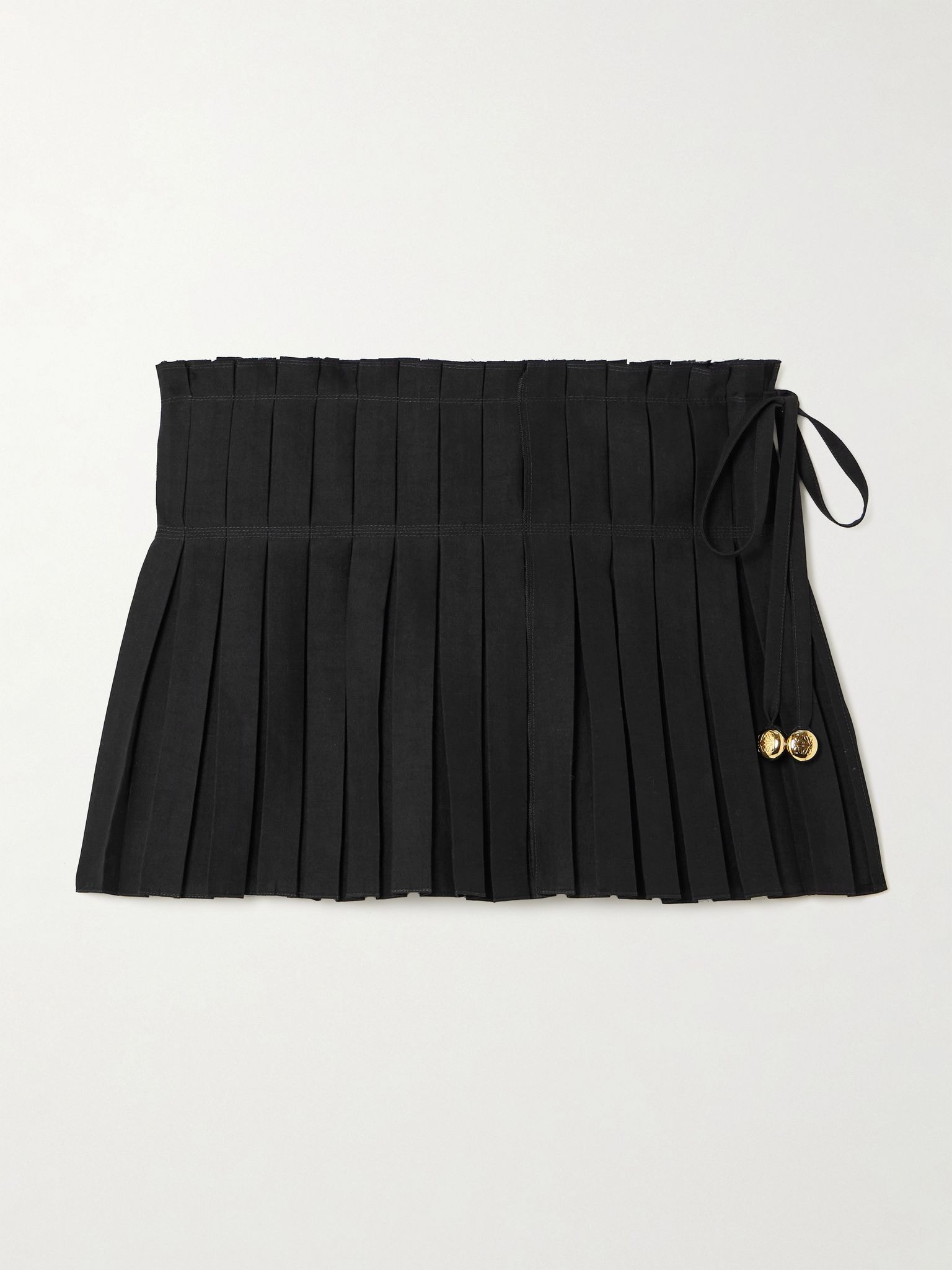 + Paula's Ibiza embellished pleated woven skort Black - 1