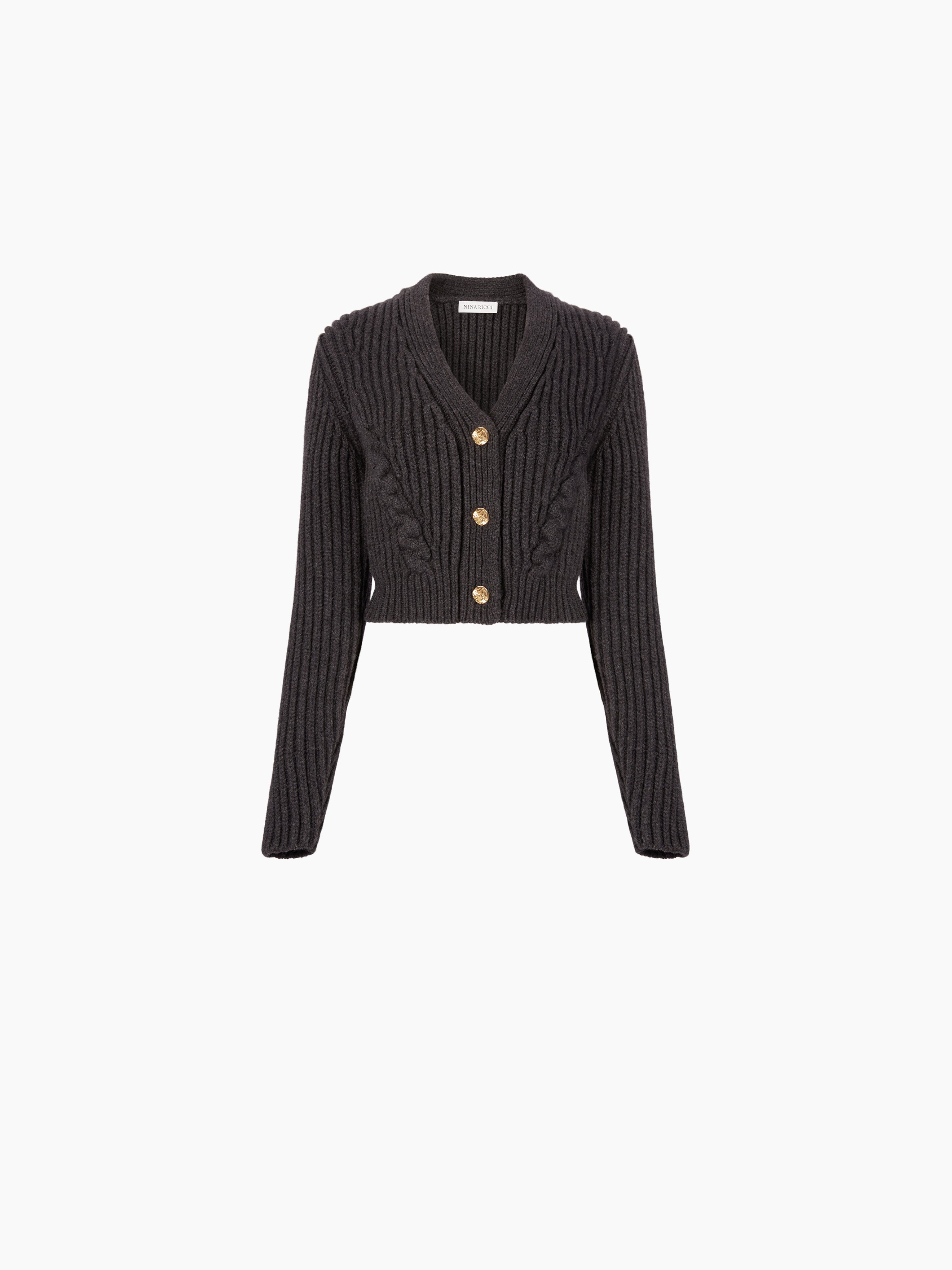 V-NECK KNIT CARDIGAN - 2