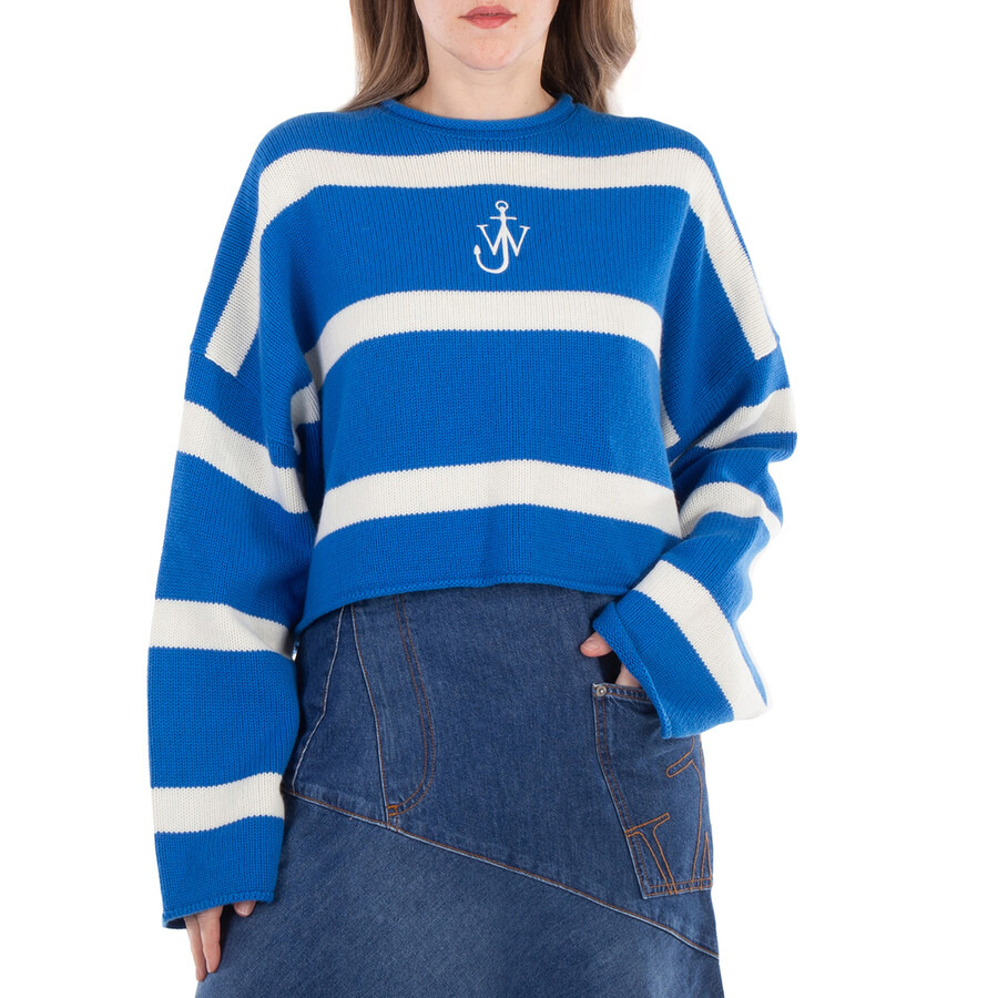 JW Anderson Anchor Logo Striped Cropped Jumper - 1