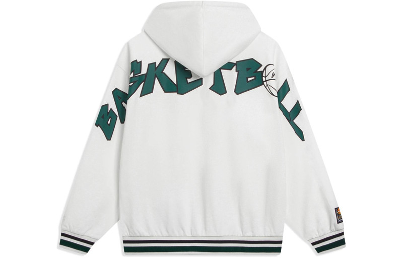 Li-Ning Li-Ning Hoops Graphic Hooded Jacket 'White' AWDT549-1 outlook