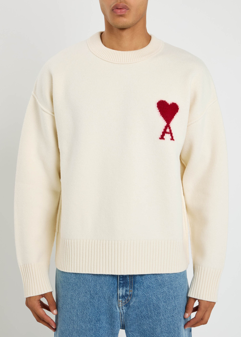 Ami Paris Logo-intarsia Wool Jumper - 2