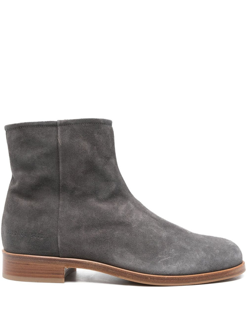 zipper suede boot 1