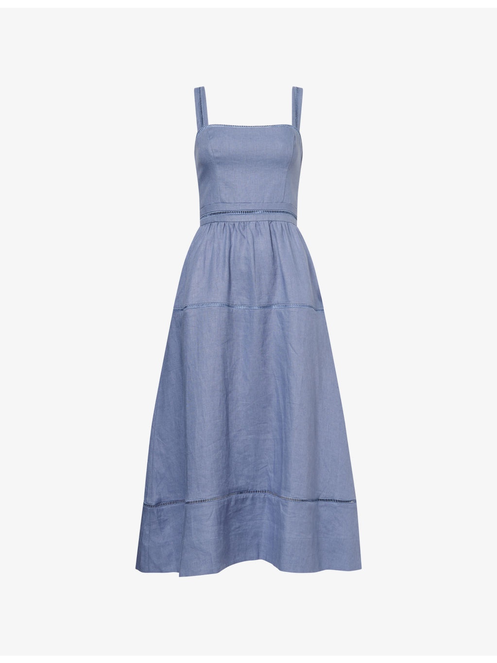 Everett Square-Neck Linen Midi Dress - 1