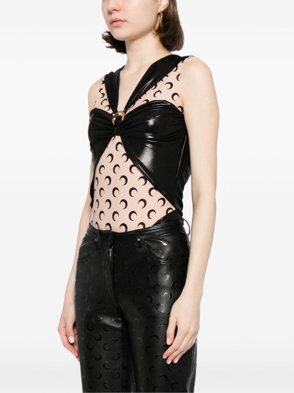 logo-print panelled bodysuit - 3