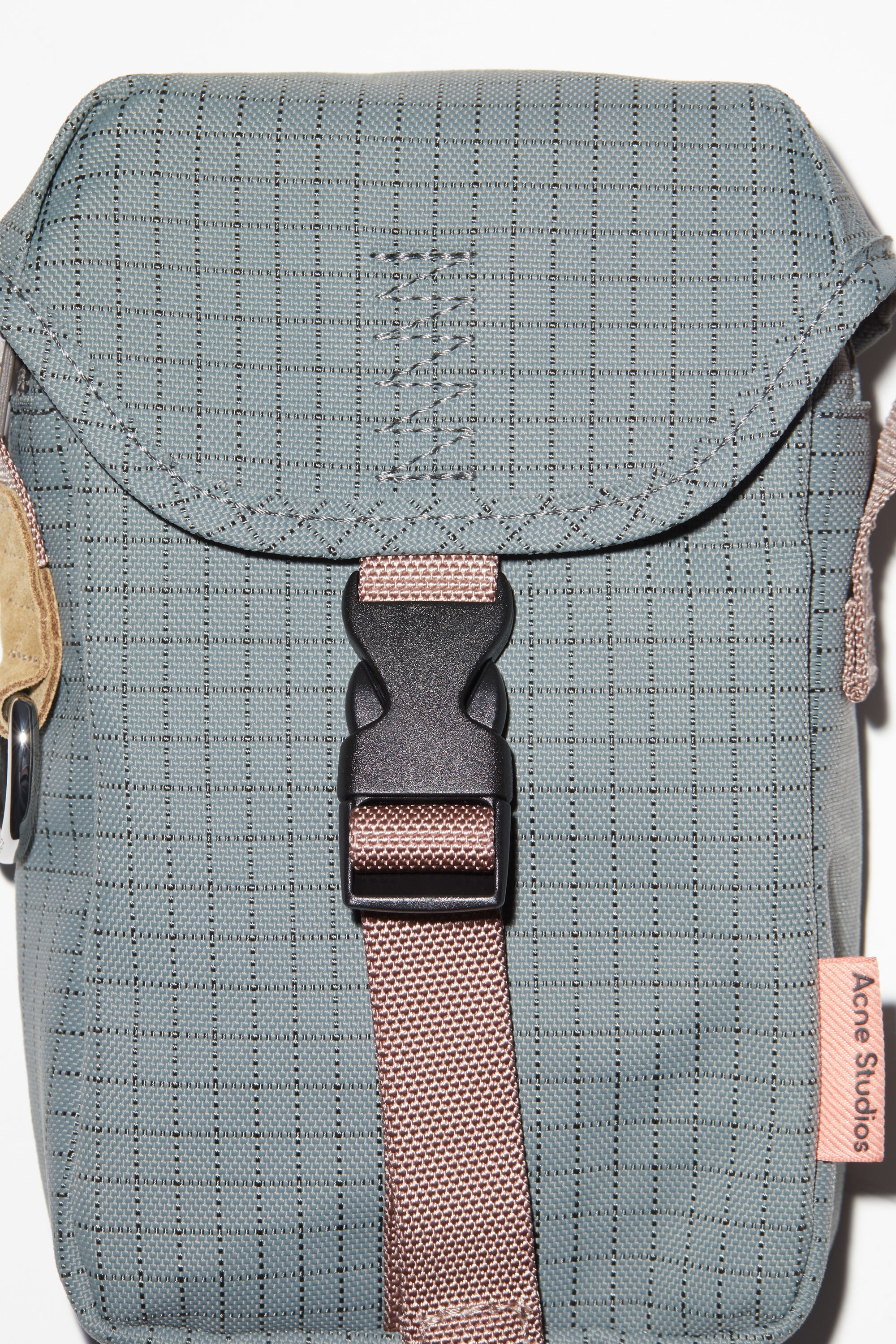 Ripstop phone pouch bag - Dark grey/old pink - 5