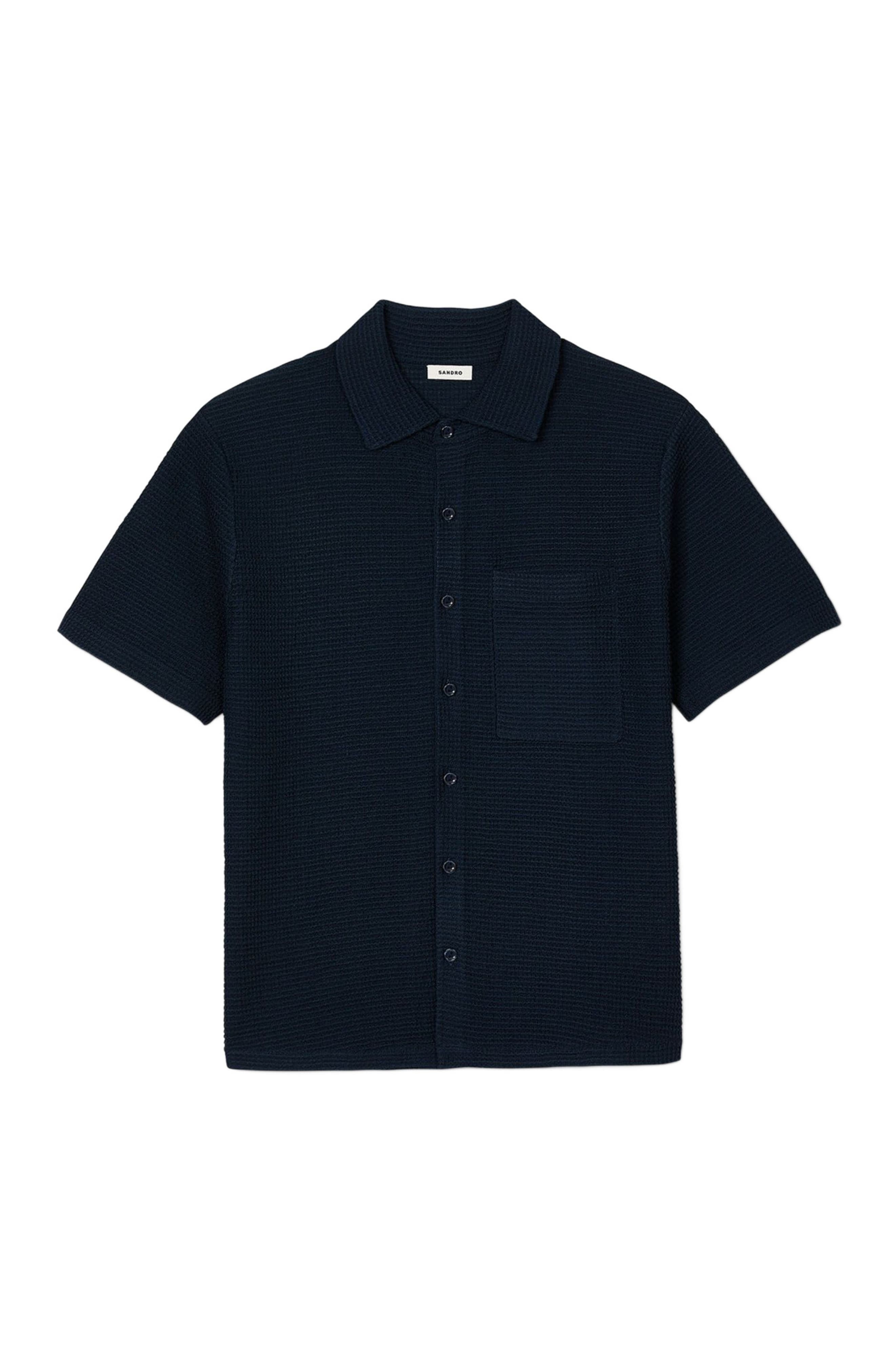 SANDRO Waffled shirt in Midnight Blue at Nordstrom - 5