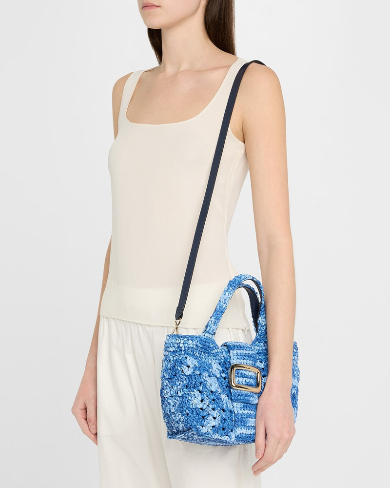 Roger Vivier Grand Viv Choc Crochet Raffia Top-Handle Bag outlook