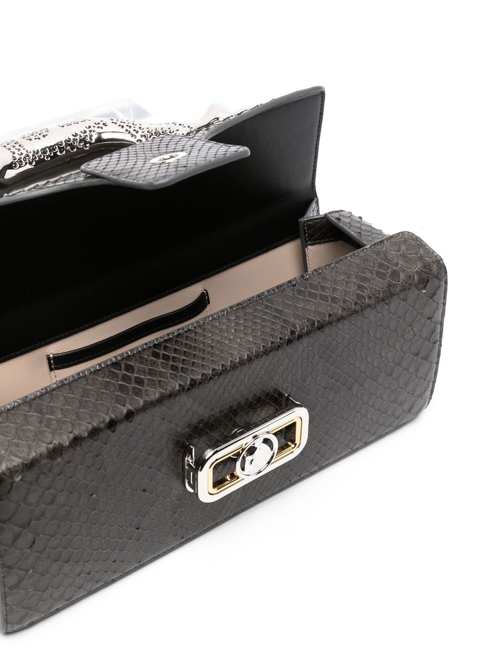snakeskin mini tote - 5
