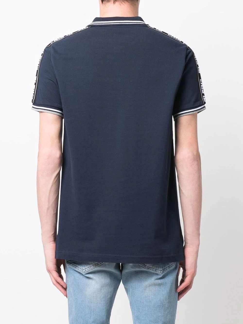 logo-tape detail polo shirt - 4