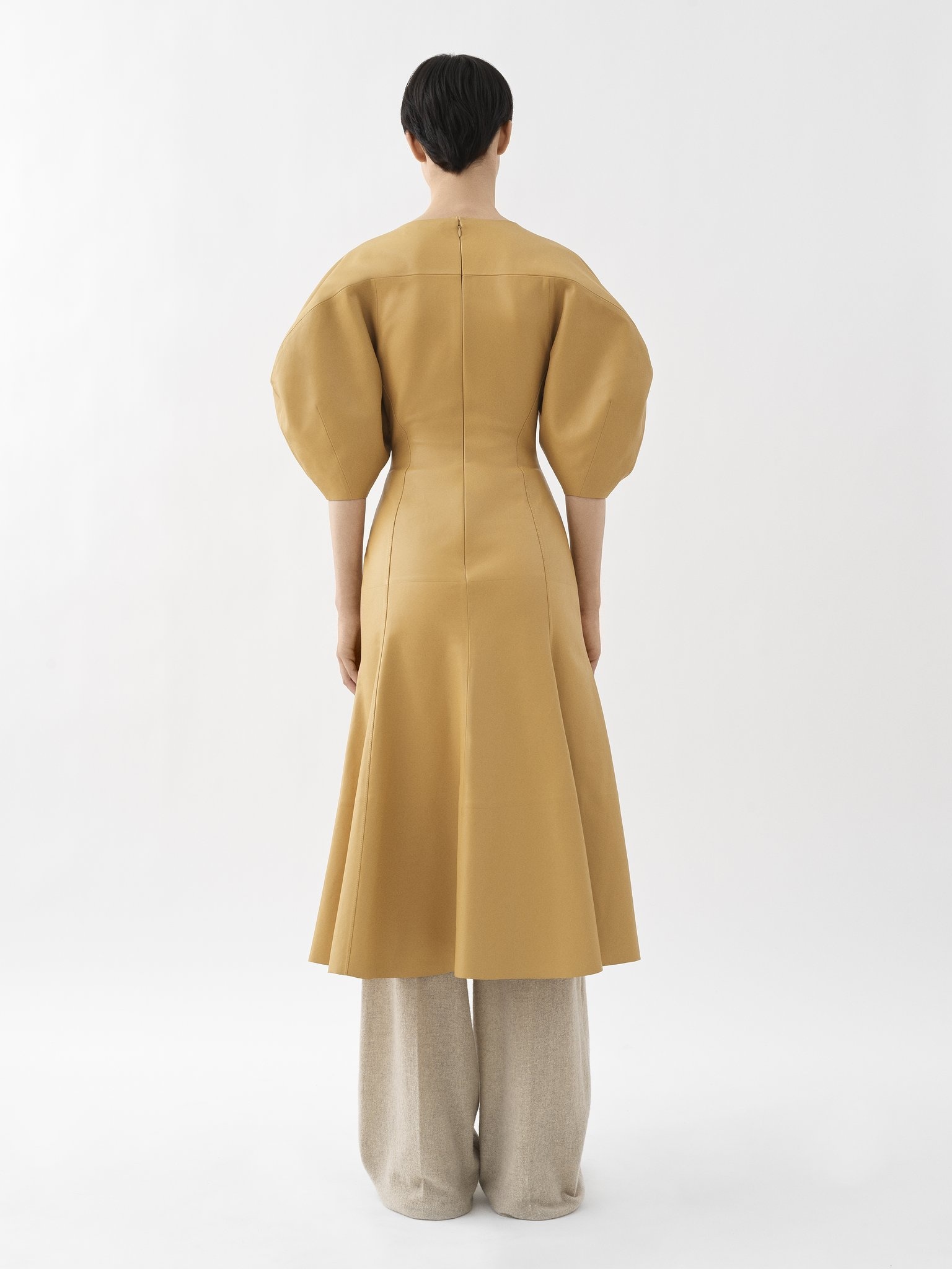 BALLOON-SLEEVE MIDI DRESS - 4