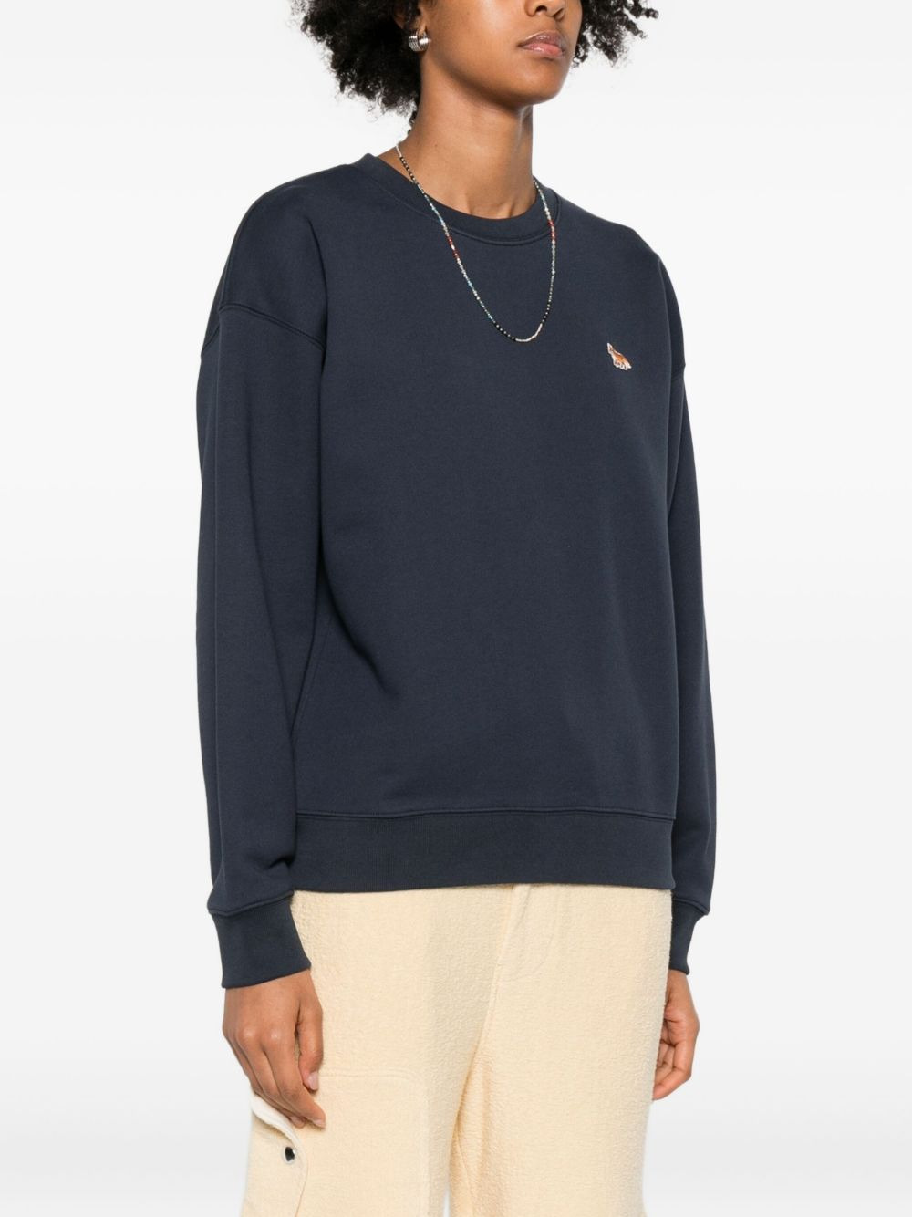 fox-embroidered cotton sweatshirt - 3