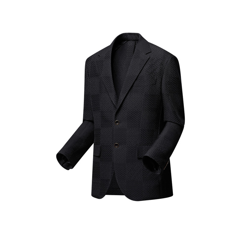 Louis Vuitton Jacquard Damier Wool-Silk Blend Napolitana Jacket outlook