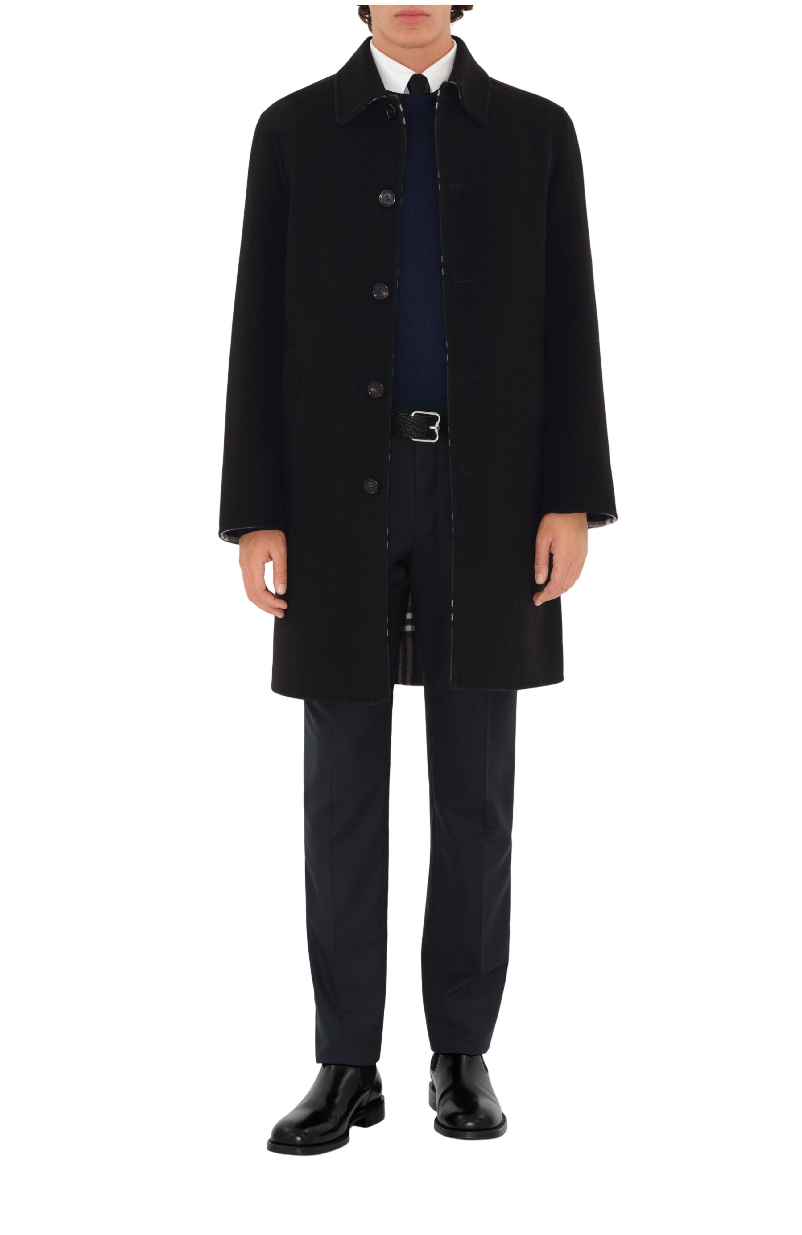 burberry Mid-length Wool Car Coat in Black/snug at Nordstrom - 1