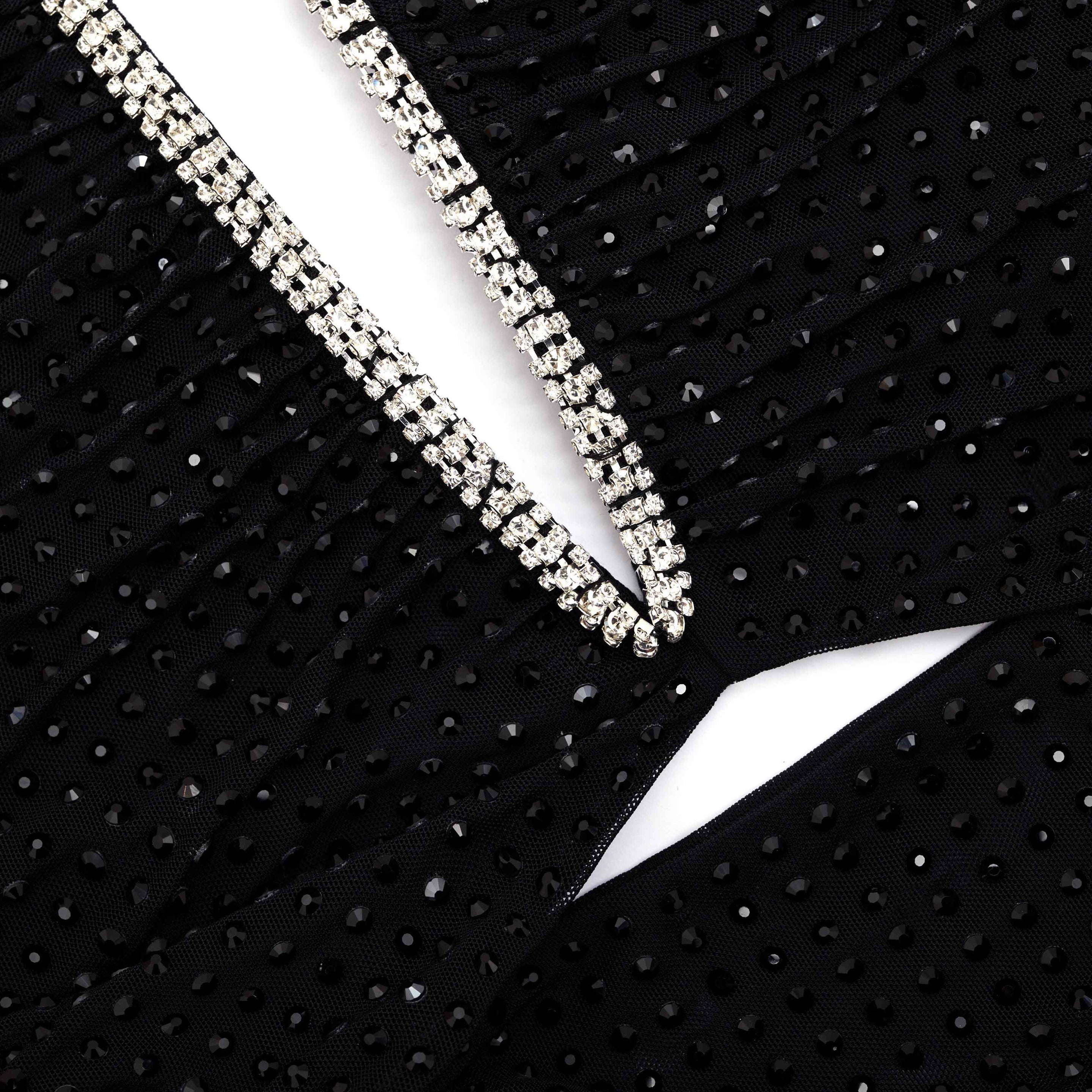 Black Jersey Rhinestone Top - 5
